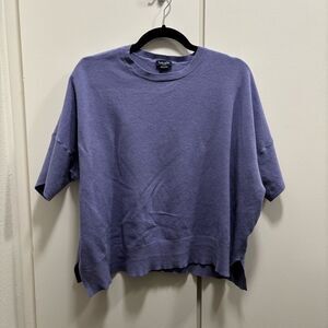 Splendid XL Purple Draped Boxy Short Sleeve Top